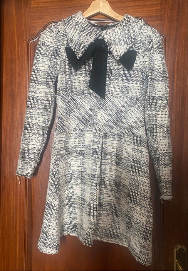 Vestido Sfera Lazo Negro Gris Talla S