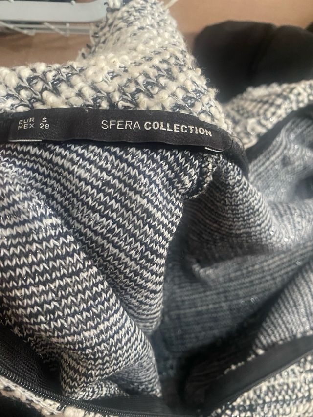 Vestido Sfera Lazo Negro Gris Talla S