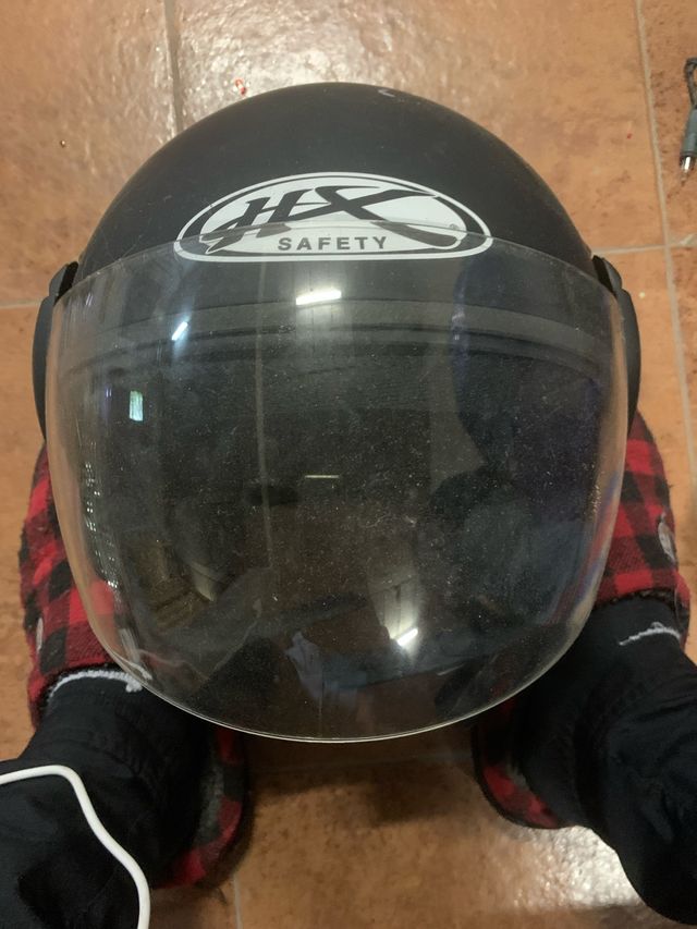 Casco Moto Negro HX Safety