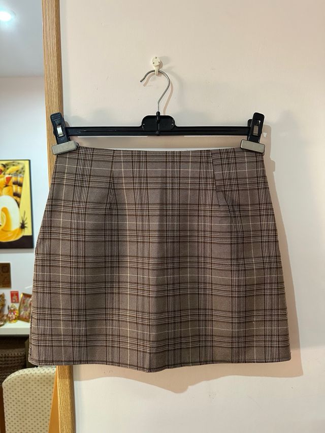 Conjunto Blazer y Falda Cuadros Talla S-M