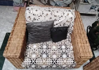 Conjunto Sofás Mimbre Marrón