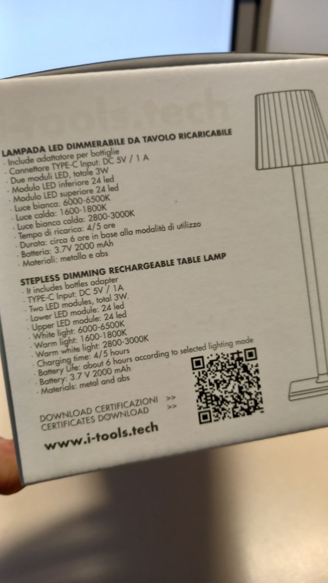 Lampada da tavolo nuova, confezione originale