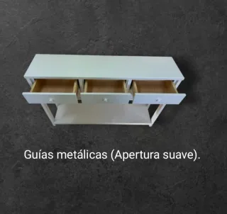 Consola de madera maciza con 6 cajones