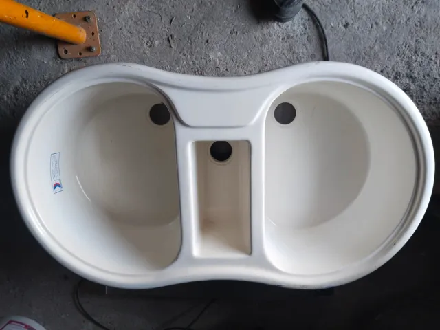 Lavabo doble vintage blanco