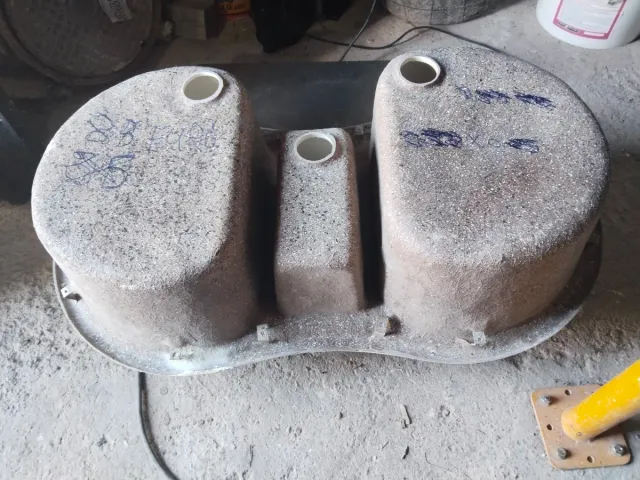 Lavabo doble vintage blanco