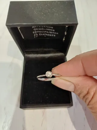 Anillo Oro Blanco Diamante