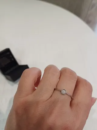 Anillo Oro Blanco Diamante