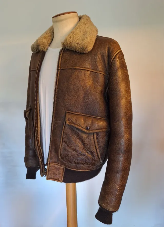 Cazadora Bomber Schott Piel Marrón Talla L