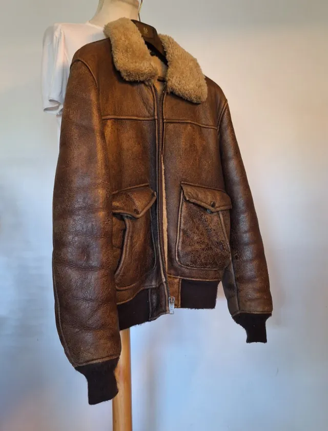 Cazadora Bomber Schott Piel Marrón Talla L