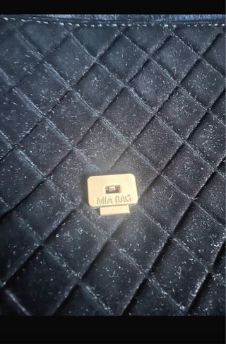Borsa MIA BAG nera in velluto trapuntato