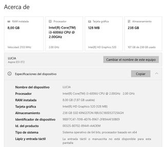 Portátil Acer ES1-572 Negro