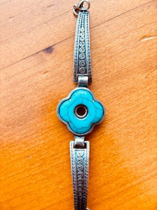 Pulsera Acero Flor Turquesa
