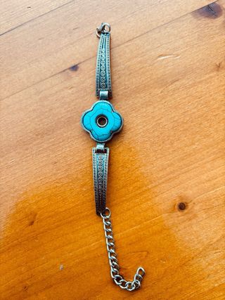 Pulsera Acero Flor Turquesa