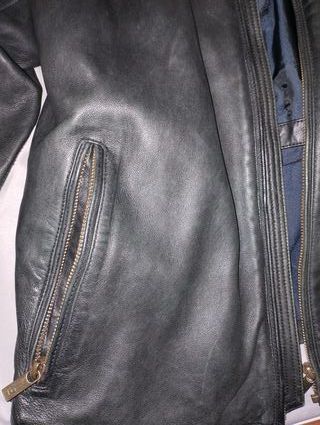 Chaqueta Piel Ovina Massimo Dutti Negra Talla M