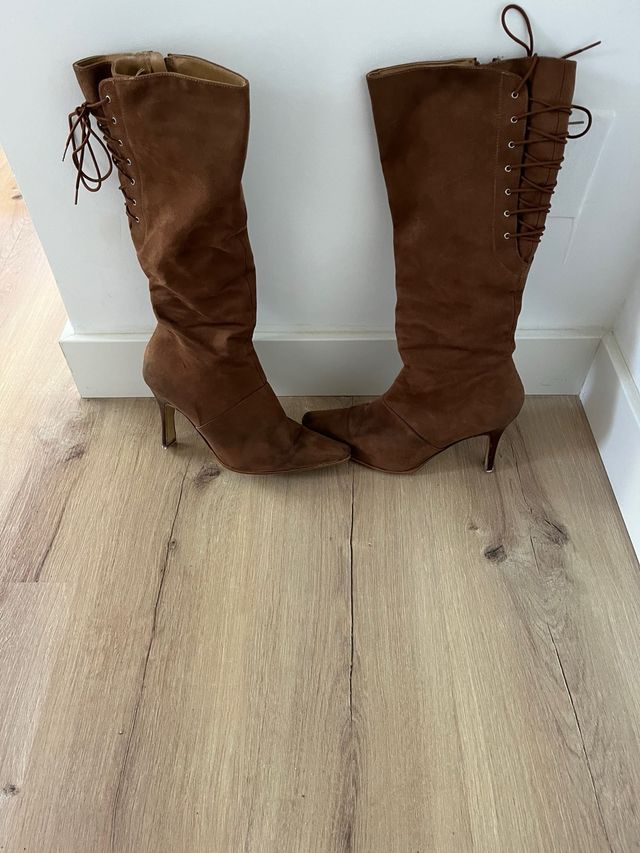 Botas ante tacón marrón talla 39