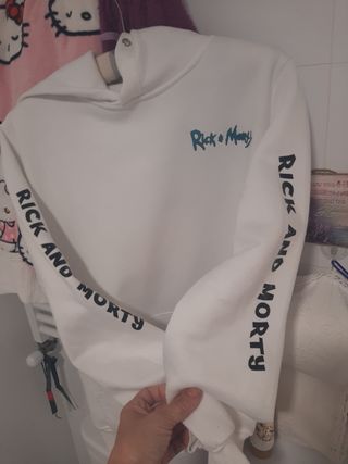 Sudadera Rick and Morty Blanca Talla S