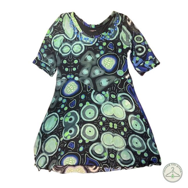 VD1.12 Vestito Le Fate in pura seta fantasia geome