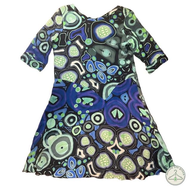 VD1.12 Vestito Le Fate in pura seta fantasia geome