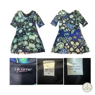 VD1.12 Vestito Le Fate in pura seta fantasia geome