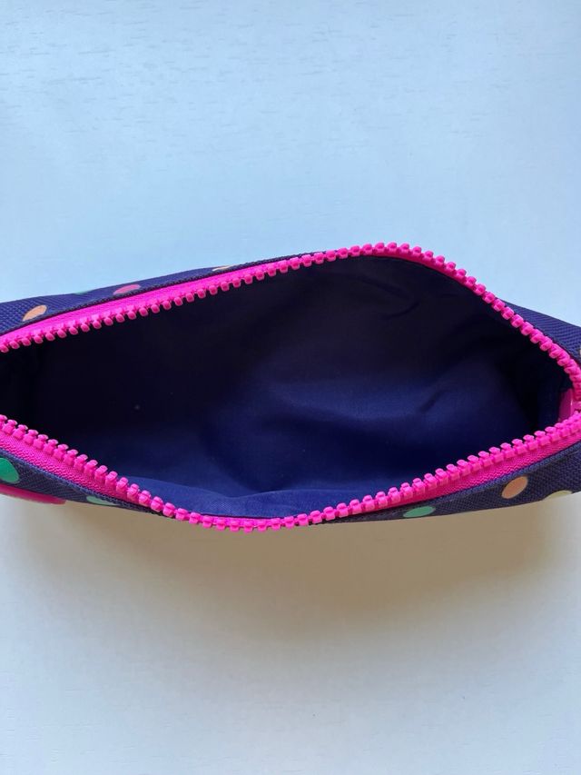 Estuche Milan Lunares Azul y Fucsia