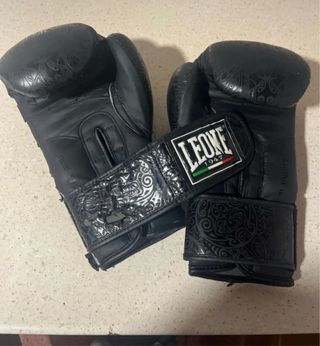 Guantes Boxeo Leone 16 OZ Negros (Reb black friday