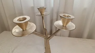 Candelabros Vintage años 60 alpaca 3 velas