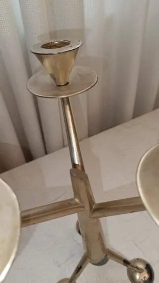 Candelabros Vintage años 60 alpaca 3 velas