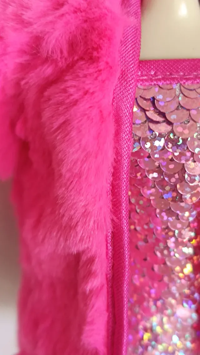 Conjunto Barbie: Chaquetón Rosa y Vestido