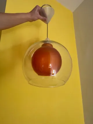 Lámpara colgante cristal naranja