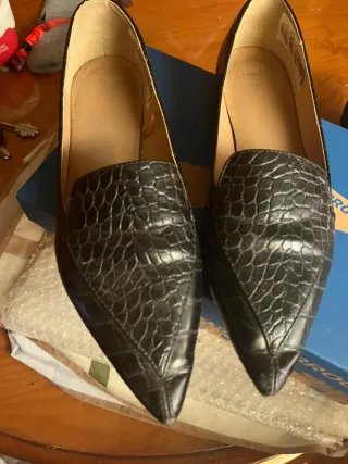 Zapatos Mango Talla 38 Negro Cocodrilo. Planos