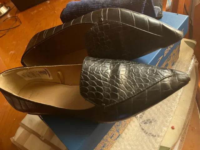 Zapatos Mango Talla 38 Negro Cocodrilo. Planos