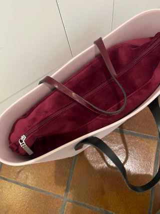 Borsa O Bag rosa con interno rosso