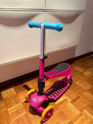 Patinete Infantil Asiento Park City Rosa 3 Ruedas