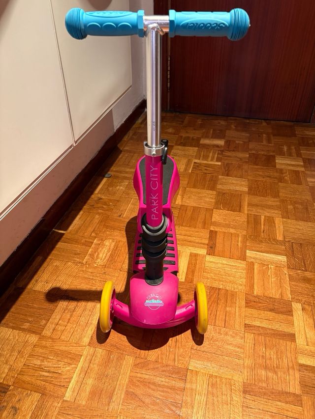 Patinete Infantil Asiento Park City Rosa 3 Ruedas