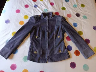 Chaqueta Purificación García azul/gris