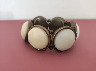 Pulsera color bronce y nácar