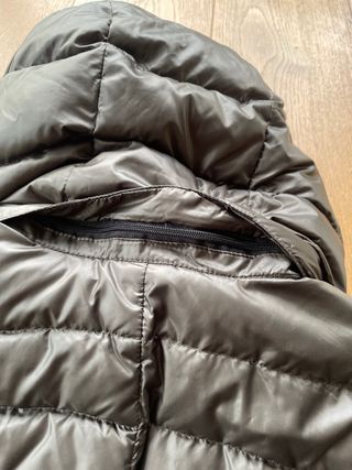 Abrigo de plumas  mujer gris talla S.