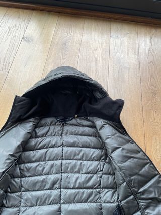 Abrigo de plumas  mujer gris talla S.