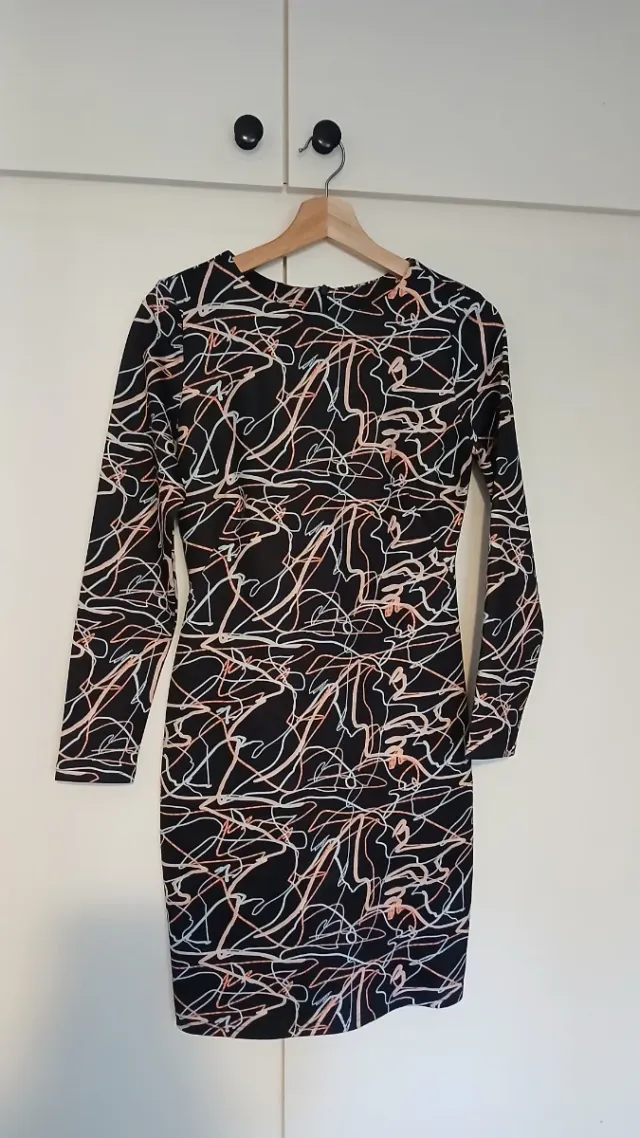 Vestido estampado multicolor manga larga