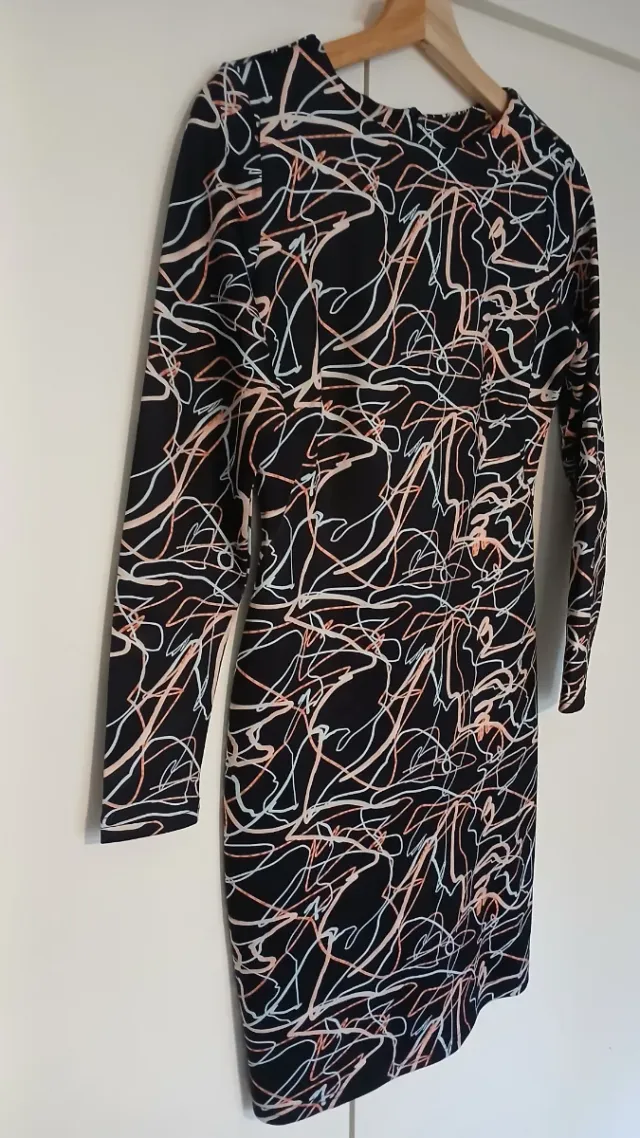 Vestido estampado multicolor manga larga