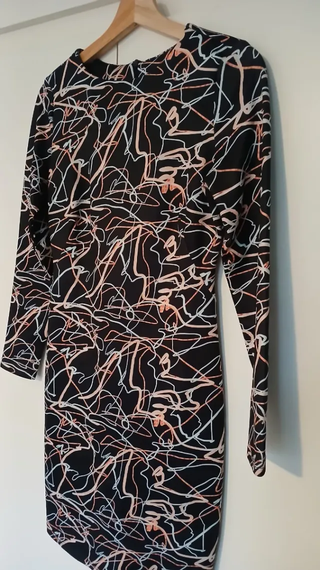 Vestido estampado multicolor manga larga