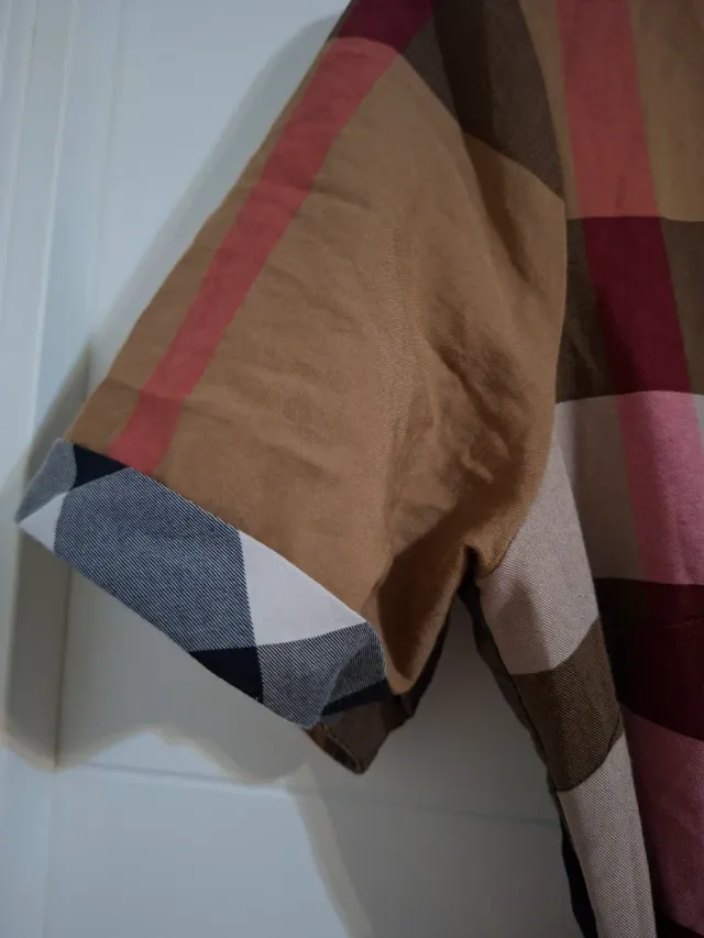 Vestito Burberry a Quadri a Manica Corta