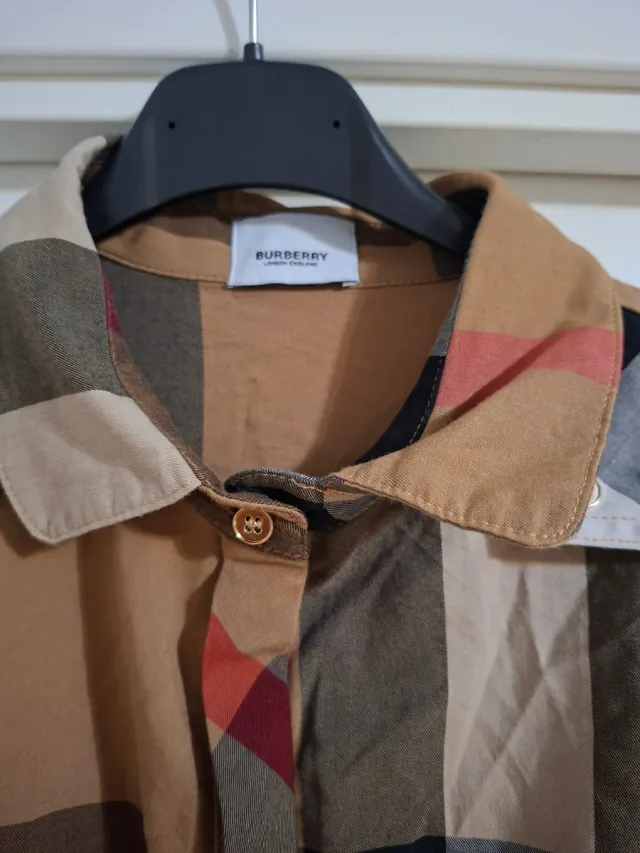 Vestito Burberry a Quadri a Manica Corta