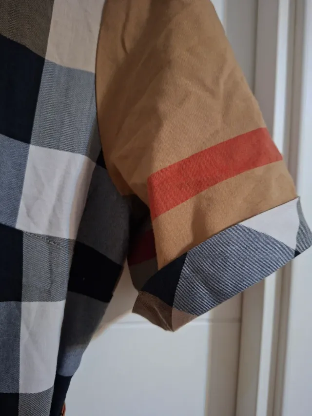 Vestito Burberry a Quadri a Manica Corta