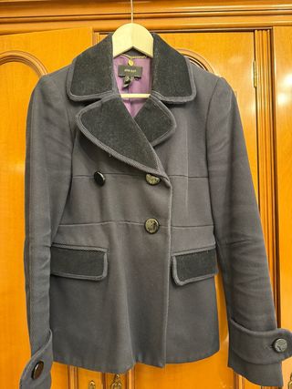 Mango Suit Chaquetón Negro y Morado