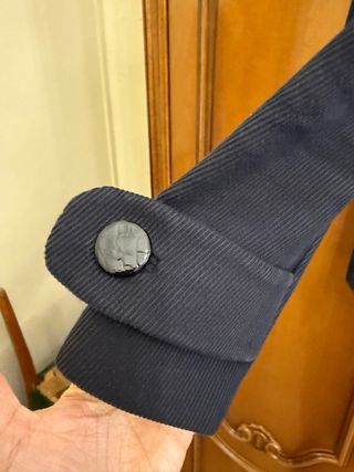 Mango Suit Chaquetón Negro y Morado