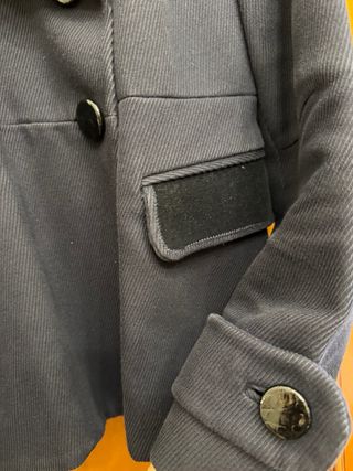 Mango Suit Chaquetón Negro y Morado