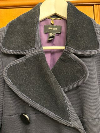 Mango Suit Chaquetón Negro y Morado