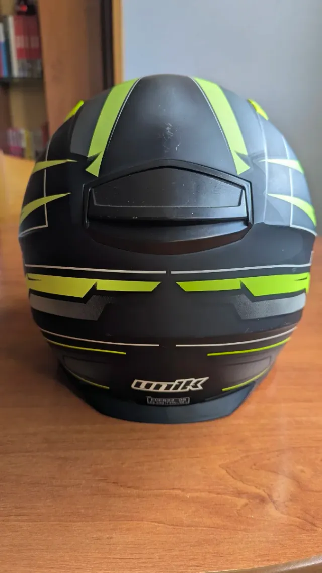 Casco Moto Unik Negro y Amarillo