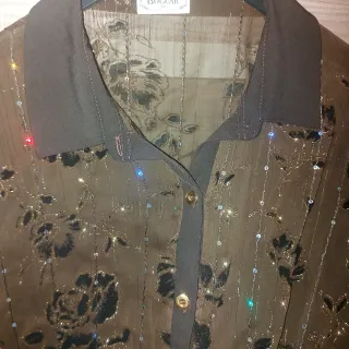 Camisa BOSCAR marrón y dorada